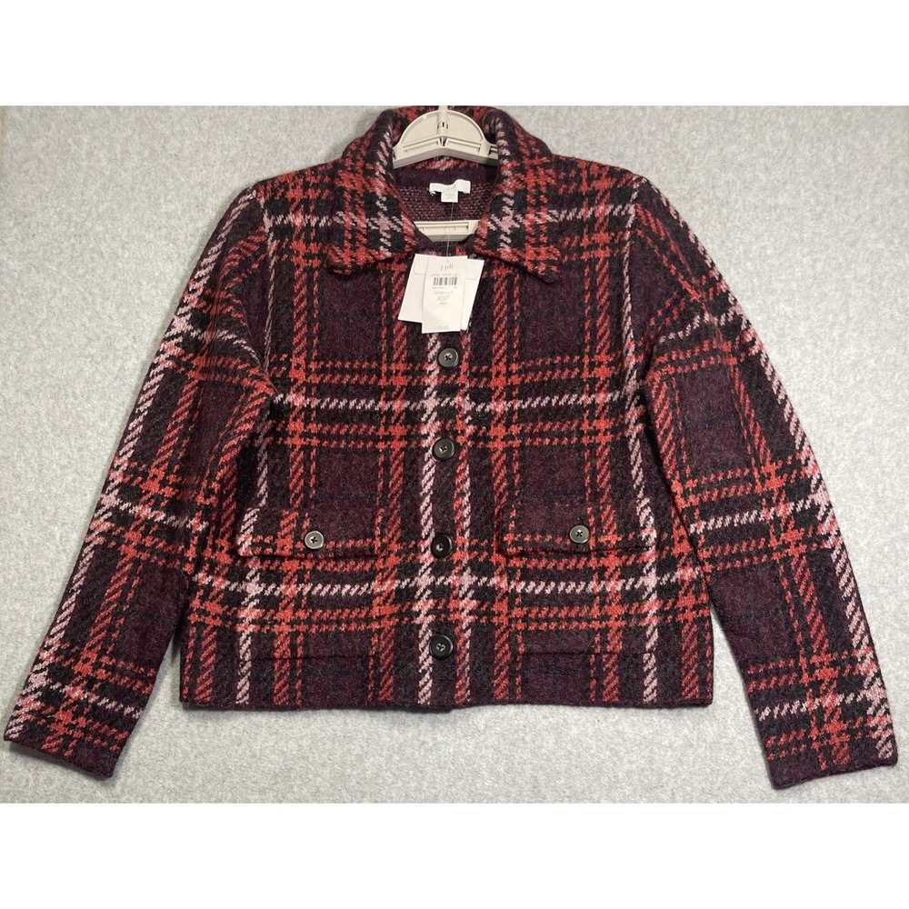 J. Jill Women's Short Plaid Sweater Jacket Size XSP Business Casual